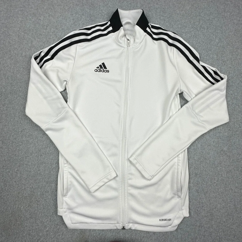 Adidas Mens White Black Aeroready Primegreen Track Jacket GM7309 Size S